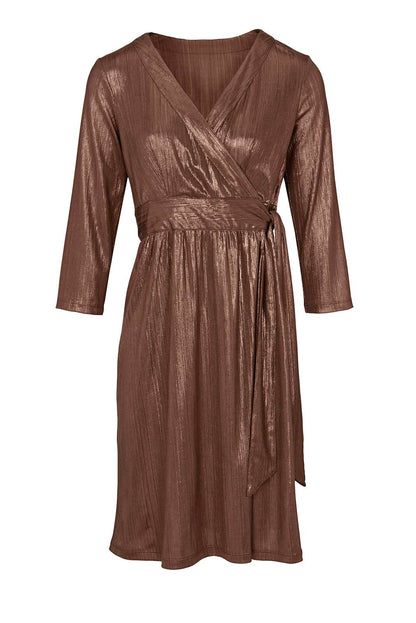 Ashley Brooke Damen Designer-Kleid, braun-metallic