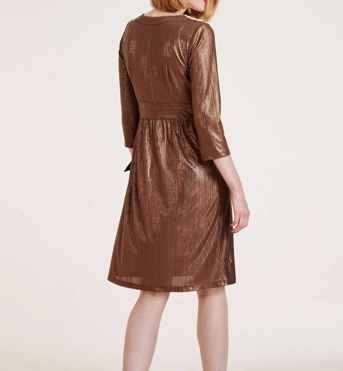 Ashley Brooke Damen Designer-Kleid, braun-metallic