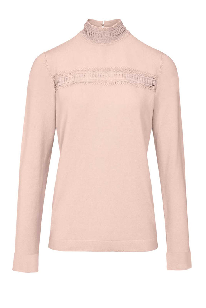 HEINE Damen Pullover m. Spitze, rosè