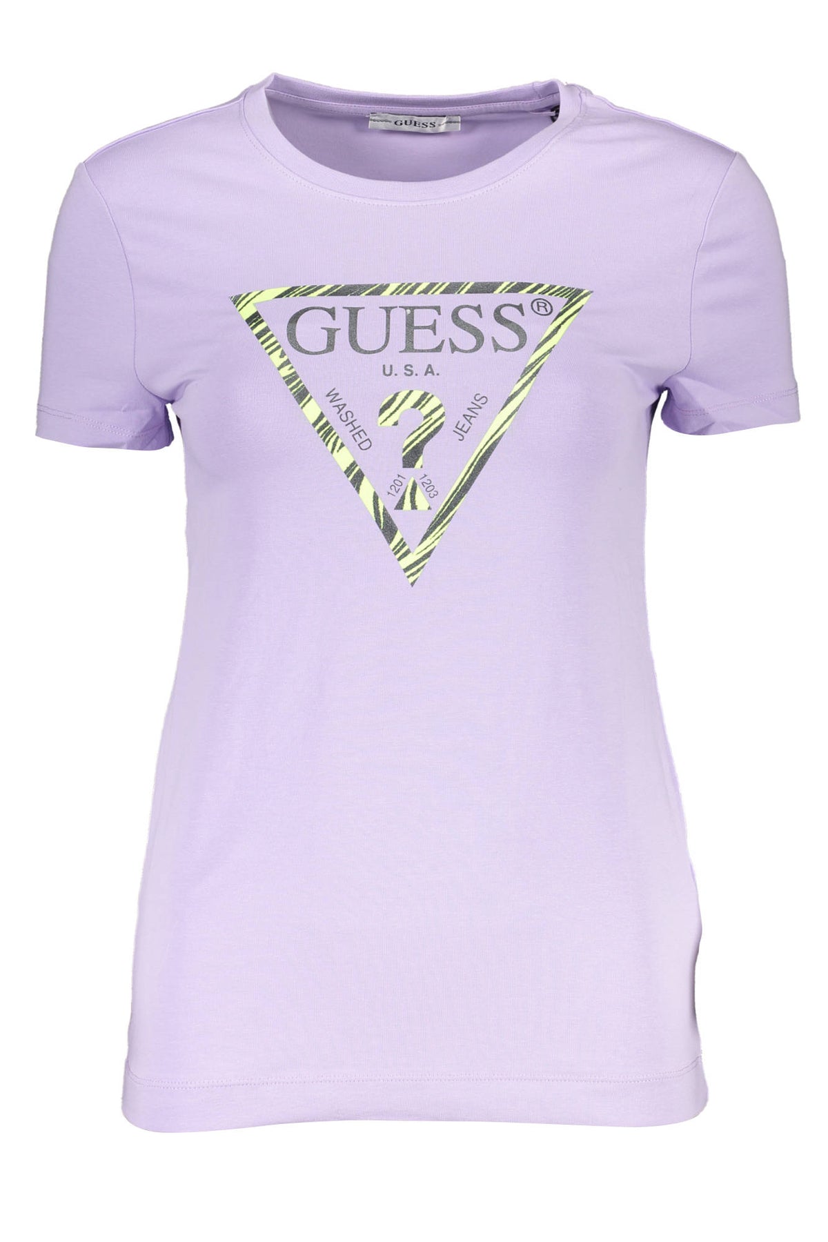 GUESS JEANS Damen T-Shirt Shirt Sweatshirt Oberteil mit Rundhalsausschnitt, kurzärmlig