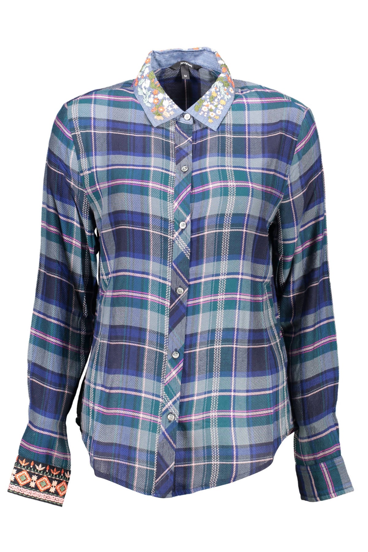 DESIGUAL Damen Hemd Bluse Freizeithemd Businesshemd mit Kragen, langärmlig