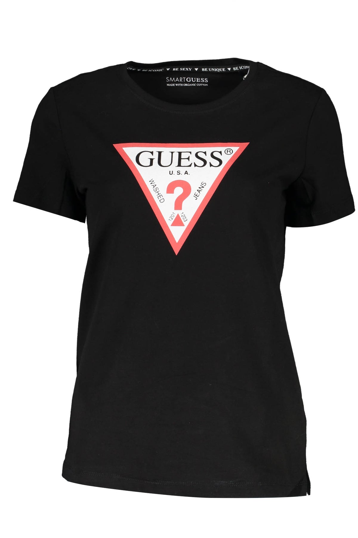 GUESS JEANS Damen T-Shirt Oberteil mit Rundhalsausschnitt, Kurzarm