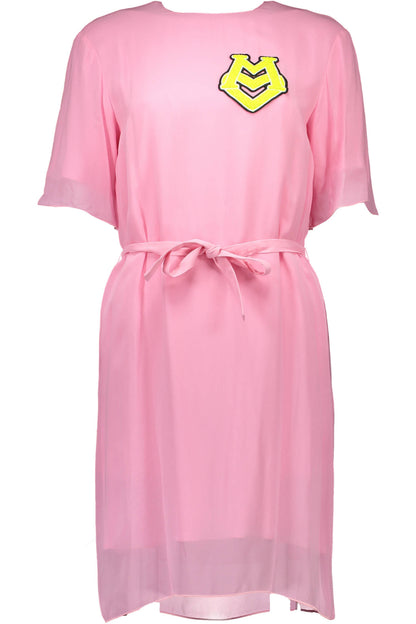 LOVE MOSCHINO Damen Kleid kurzes Sommerkleid Freizeitkleid Tunika mit Rundhalsausschnitt, Kurzarm