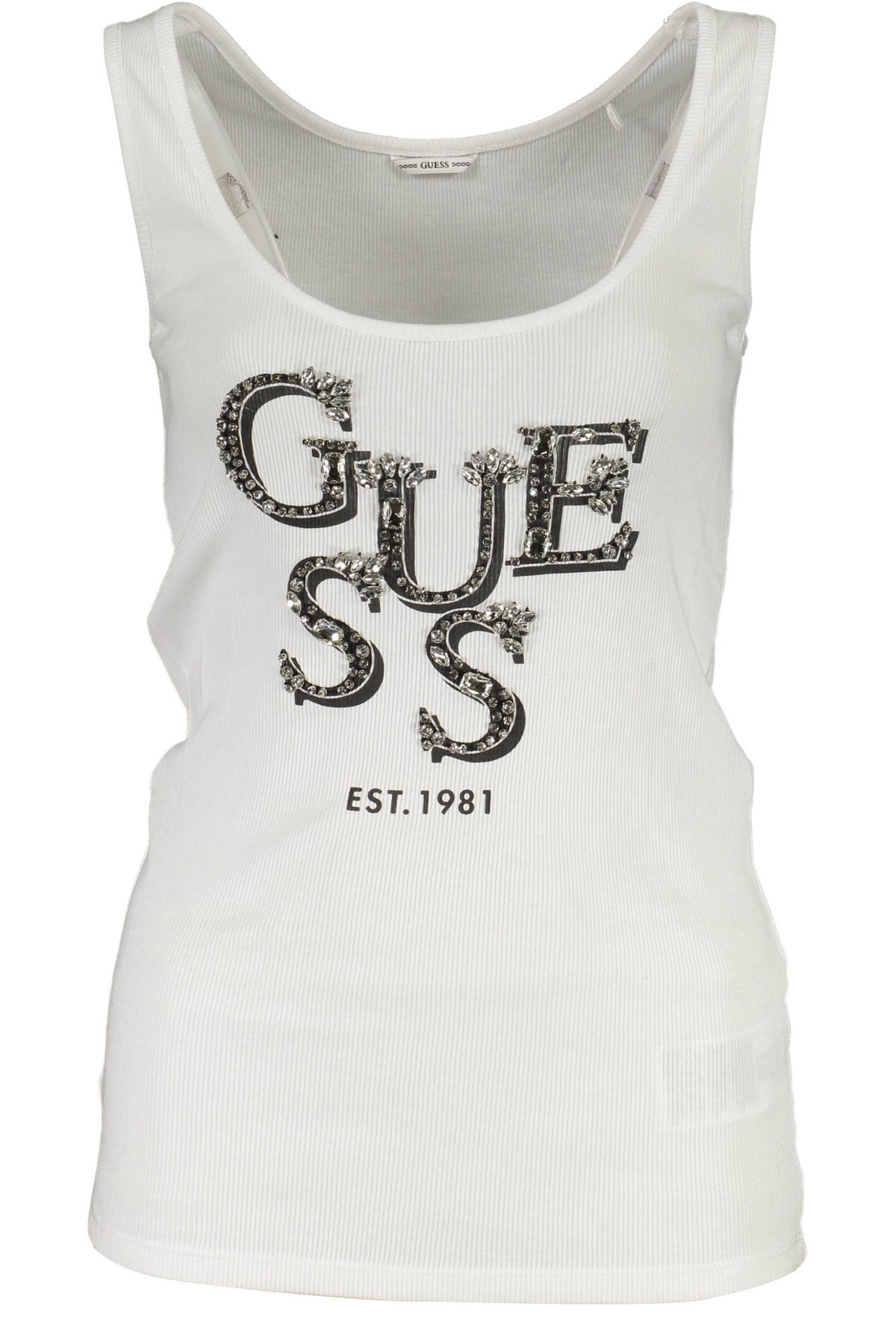 GUESS JEANS Damen Top Tanktop Oberteil Shirt mit Rundhalsausschnitt, Ärmellos