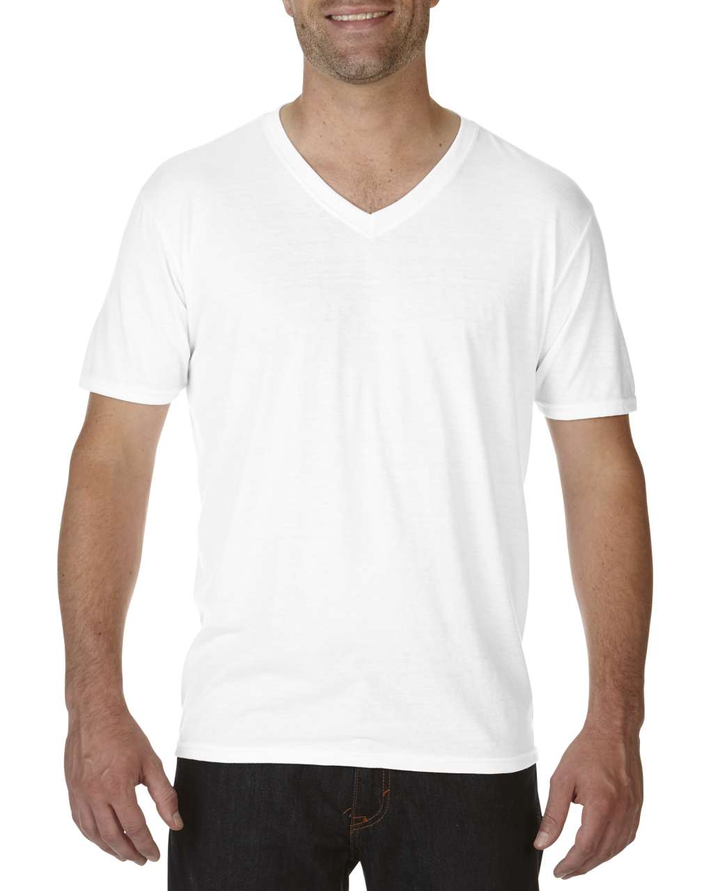 Anvil Herren T-Shirt Kurzarm V-Neck V-Ausschnitt Basic Shirt