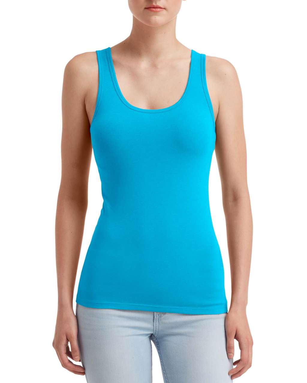 Anvil Damen Tank Top Longshirt Slim Fit Stretch T-Shirt Unterhemd Gym