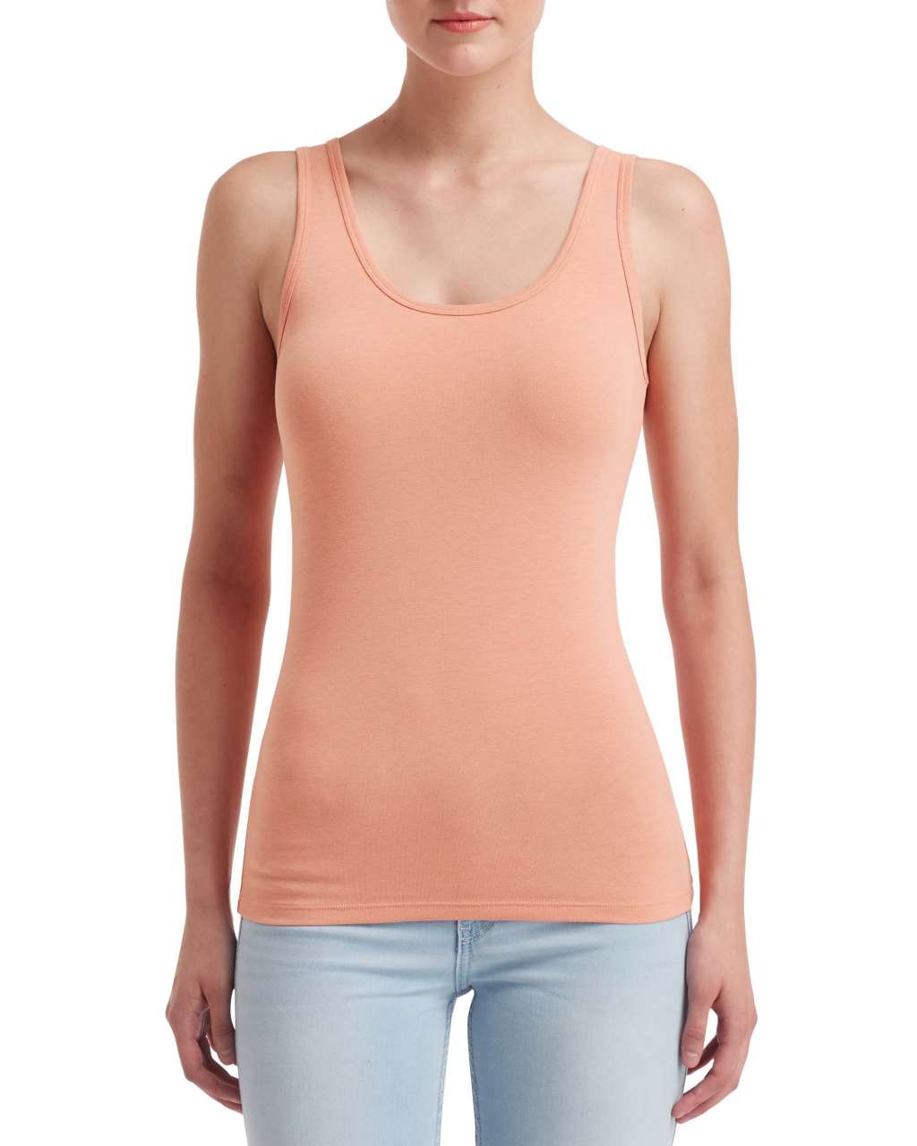 Anvil Damen Tank Top Longshirt Slim Fit Stretch T-Shirt Unterhemd Gym