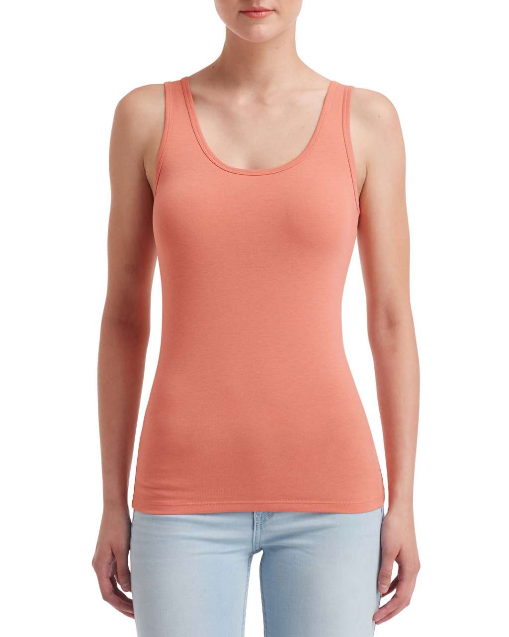 Anvil Damen Tank Top Longshirt Slim Fit Stretch T-Shirt Unterhemd Gym