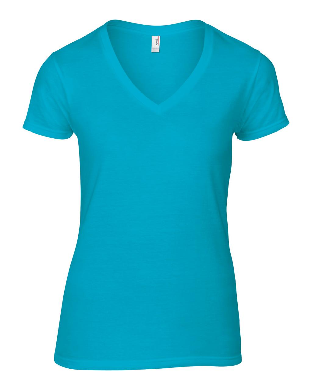 Anvil Damen T-Shirt V-Neck Shirt V-Ausschnitt Kurzarm Baumwolle Shirt