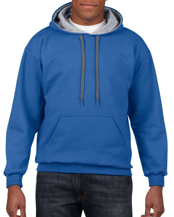 Gildan Herren Kapuzenpullover Hoodie Adult Contrast Sweatshirt