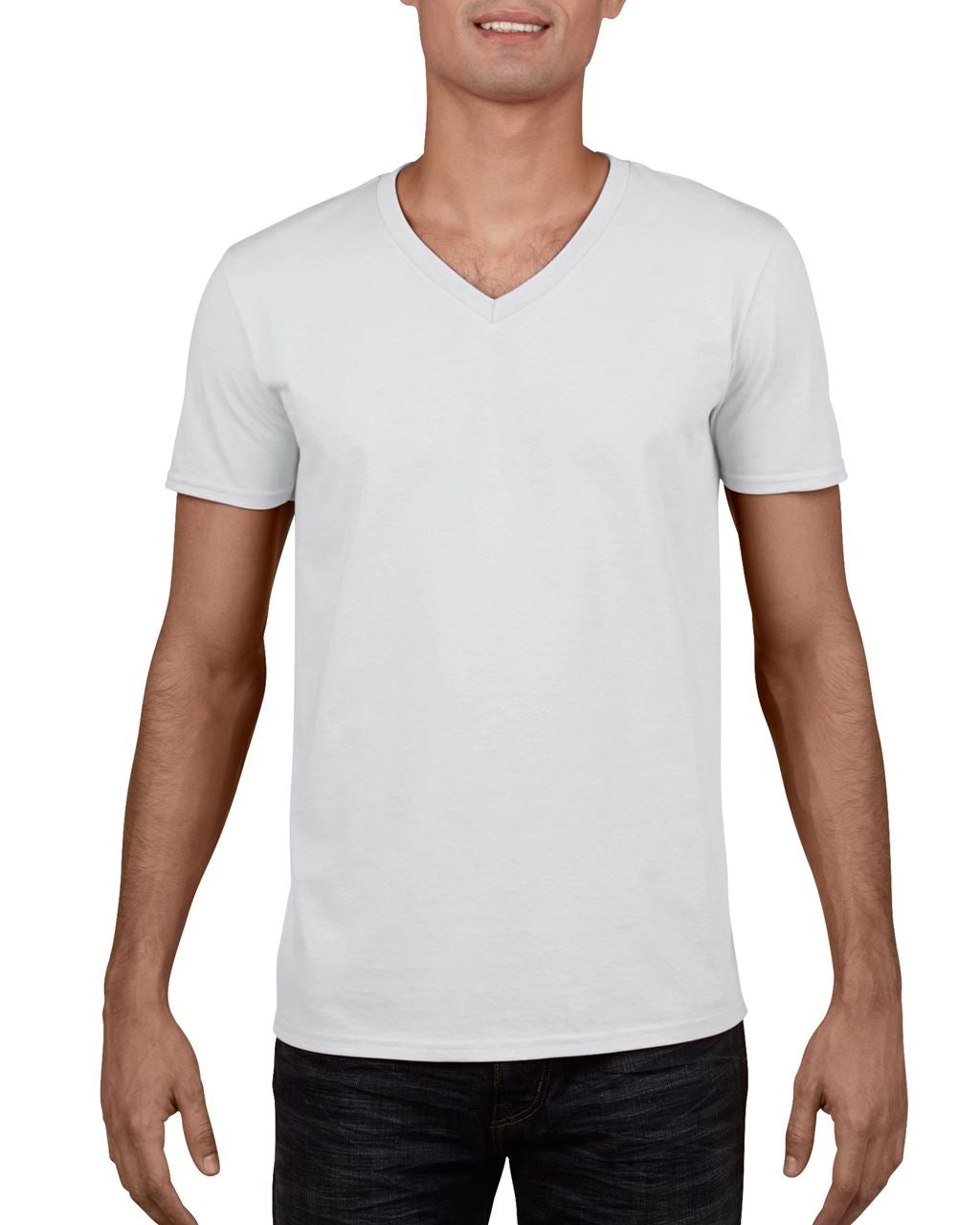 Gildan Herren T-Shirt V-Neck Shirt V-Ausschnitt Kurzarm Basic