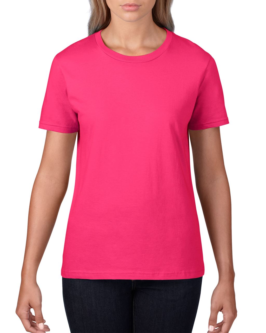 Gildan Damen T-Shirt Bluse Kurzarm U-Ausschnitt Basic Sport Oberteil