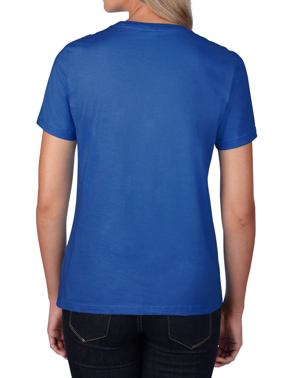 Gildan Damen T-Shirt Bluse Kurzarm U-Ausschnitt Basic Sport Oberteil