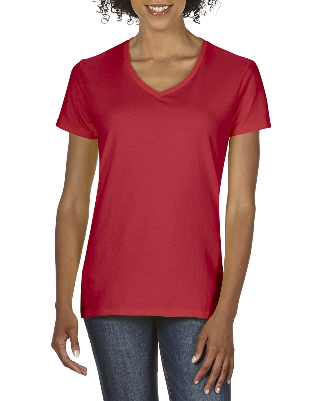 Gildan Damen T-Shirt V-Neck Shirt V-Ausschnitt Baumwolle Oberteil