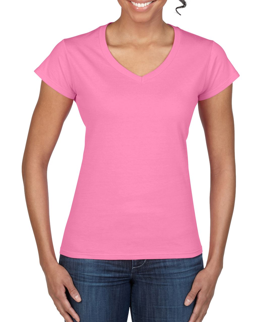 Gildan Damen T-Shirt V-Neck V-Ausschnitt Baumwolle Shirts Lady Fit