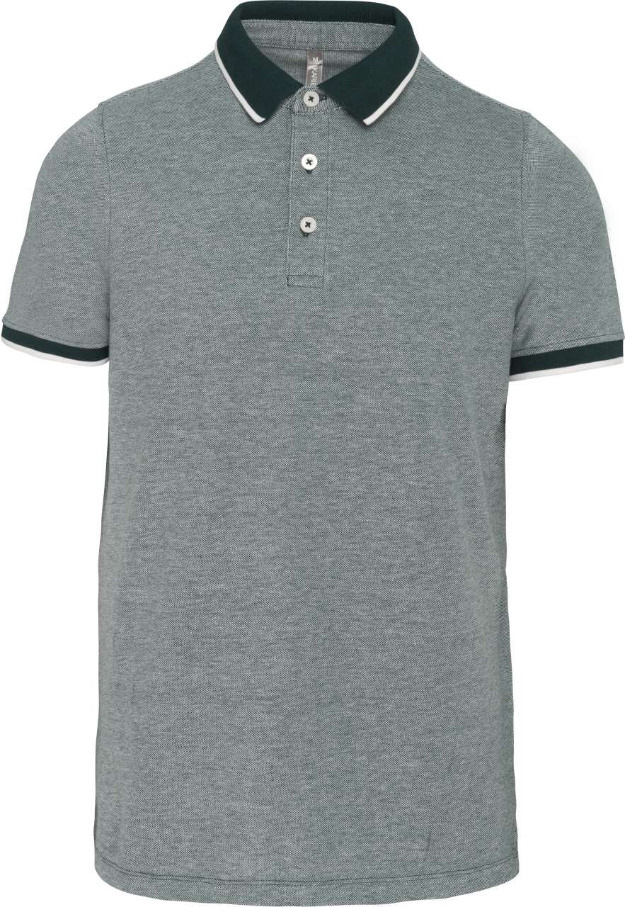 Kariban Herren Polo-Shirt Poloshirt Basic Kontrast Kragen Kurzarm Polohemd