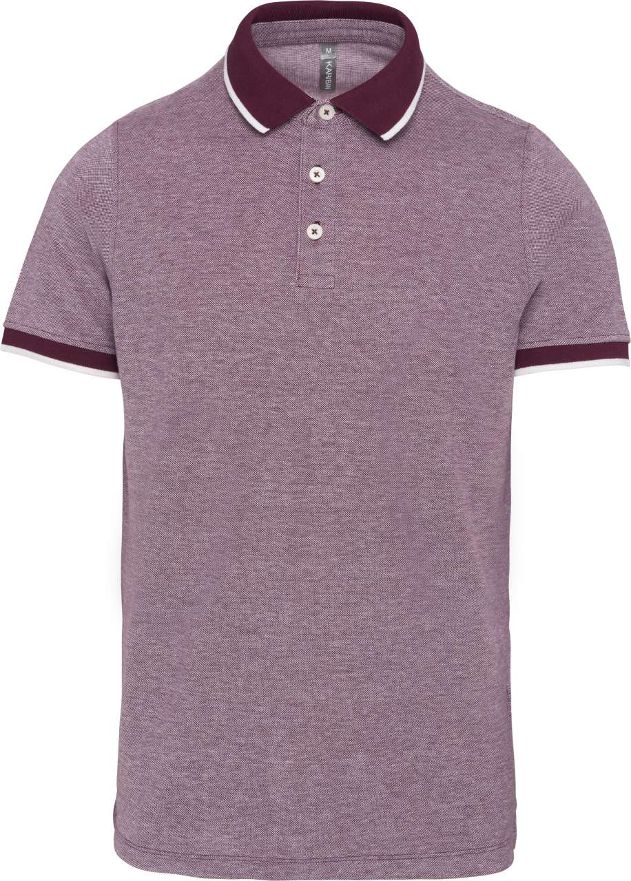 Kariban Herren Polo-Shirt Poloshirt Basic Kontrast Kragen Kurzarm Polohemd