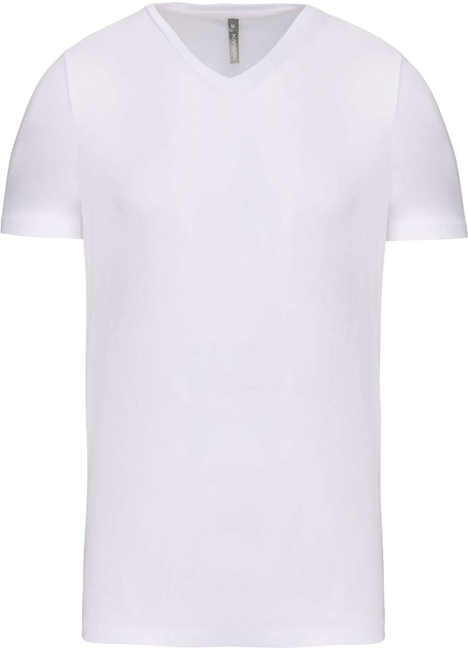 Kariban Herren T-Shirt Kurzarm V-Neck V-Ausschnitt Basic Kurzarmshirt