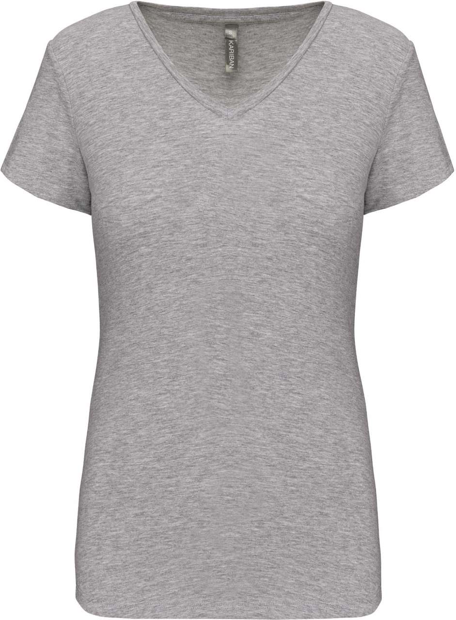Kariban Damen T-Shirt V-Ausschnitt Classic Kurzarm V-Neck Top
