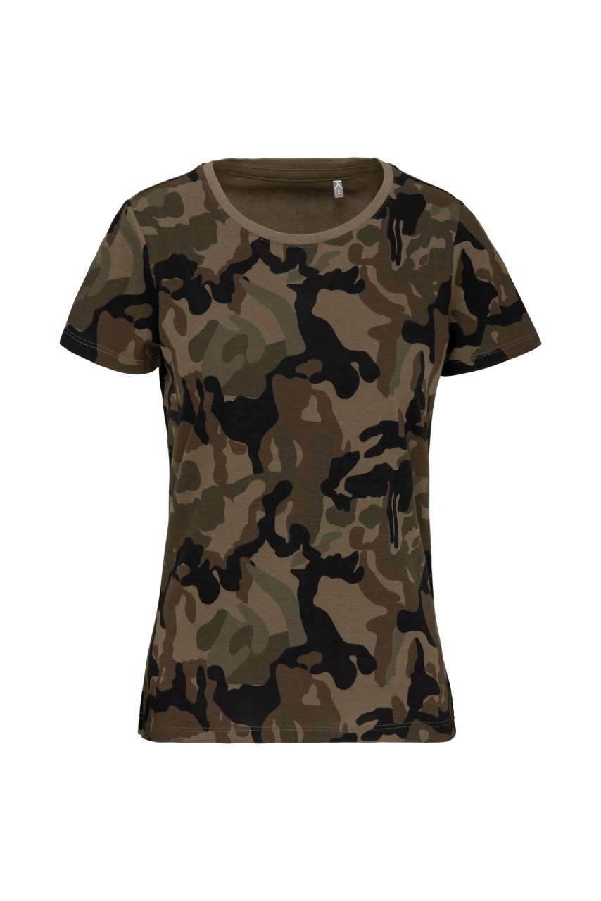 Kariban Damen Camouflage T-Shirt Armee Tarnfleck Camo Militär Freizeit