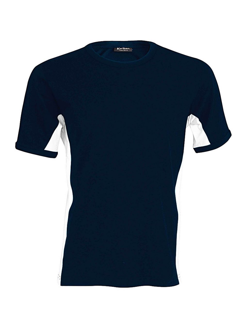 Kariban Herren T-Shirt Streifen Kontrast zweifarbig Kurzarm Oberteil