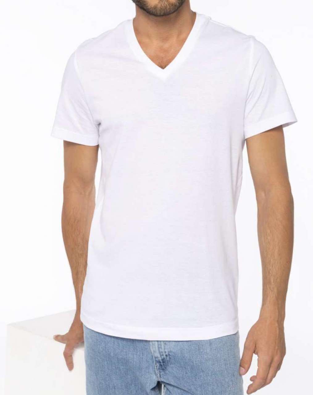 Kariban Herren T-Shirt Kurzarm V-Ausschnitt V-Neck Sommer Shirt