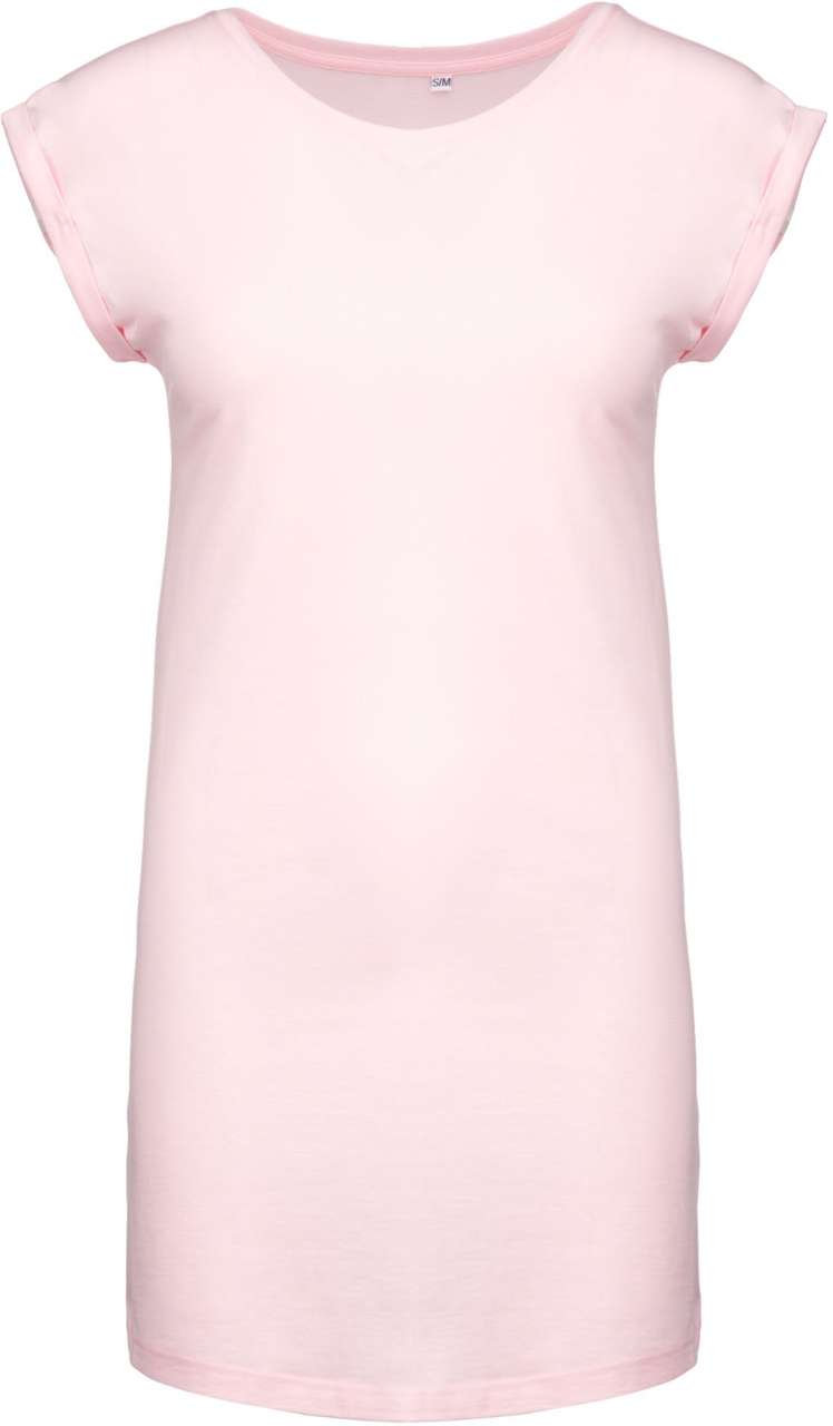 Kariban Damen Long T-Shirt Kleid Kurzarm Mini Shirtkleid Lang Shirt