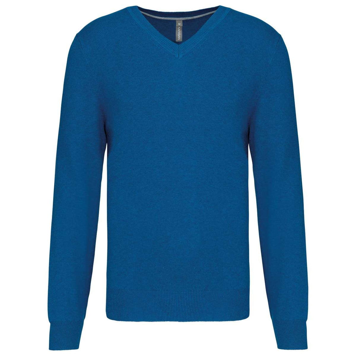 Kariban Herren Pullover Strick Zopfmuster Langarm Baumwolle V-Neck