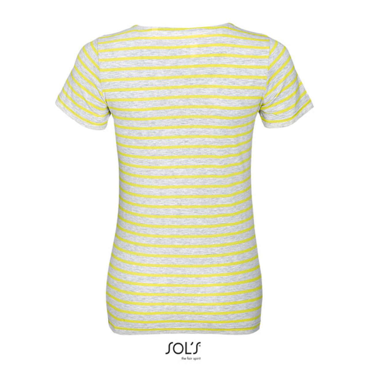 SOL'S Damen T-Shirt Round Neck Striped Kurzarm Baumwolle Basic